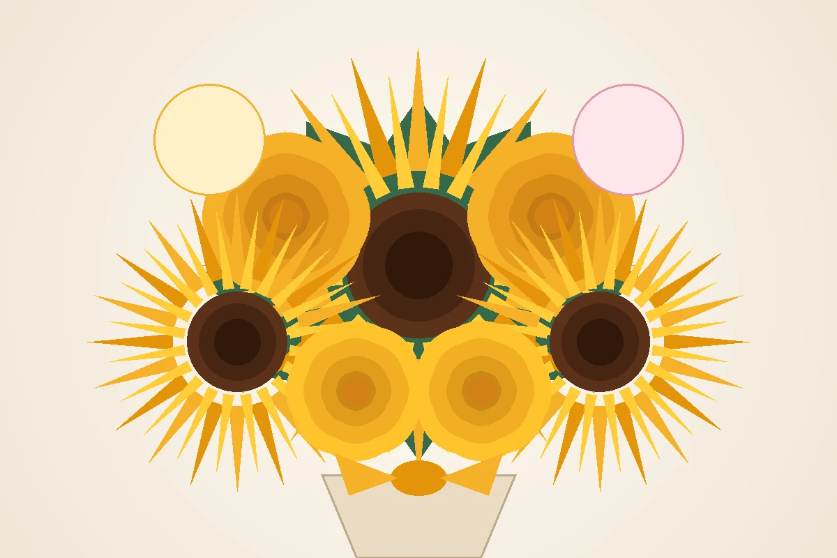 Composición floral de girasoles y rosas amarillas para regalo especial — CIHENA